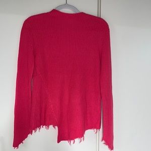 For the Republic Bright pink sweater with asymmetrical cut bottom